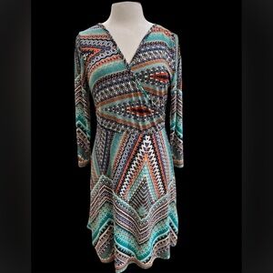 Auditions Boho Empire Stretchy Dress In Size 1X